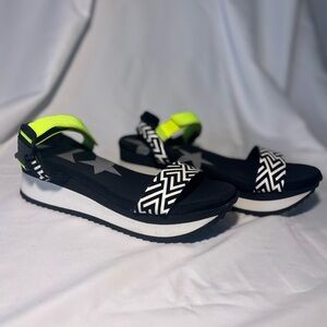 Dirty Laundry Black and Neon Sandals